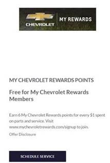 MY CHEVROLET REWARDS POINTS